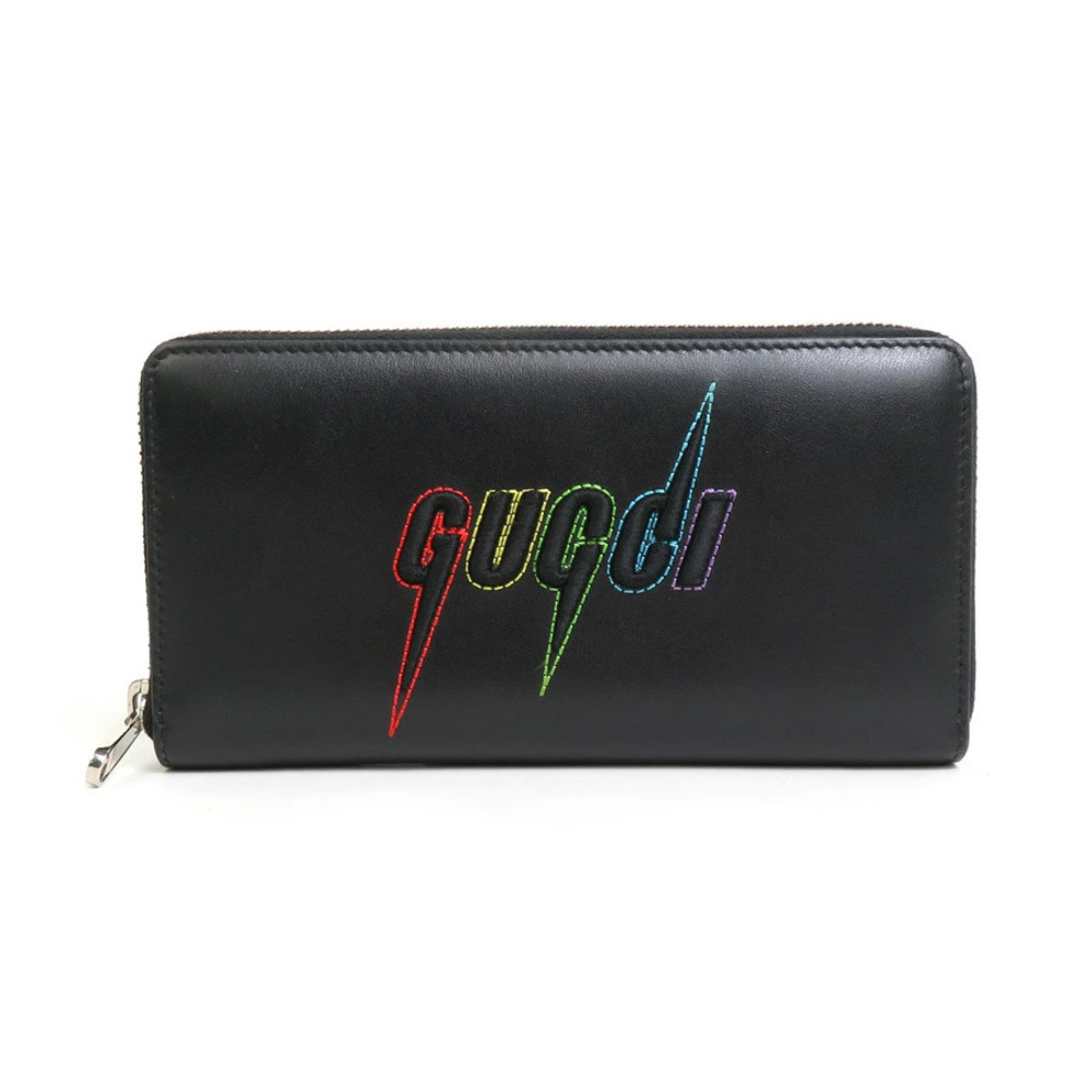Gucci Round Zip Long Wallet Leather Black